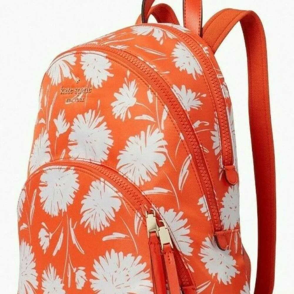 kate spade Orange and White Floral Backpack
